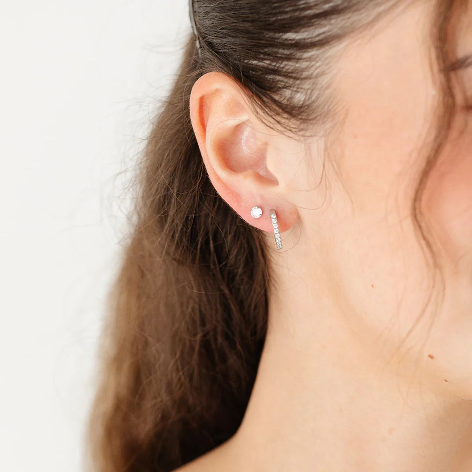 Gold Diamond Hoops