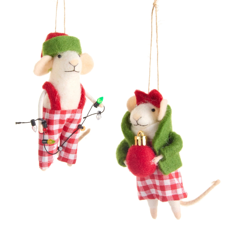 6" Pajama Mice Ornament