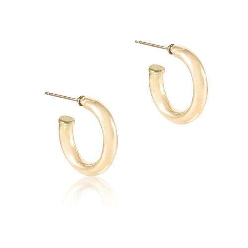 Round Gold 1" Post Hoop -4mm-Smooth