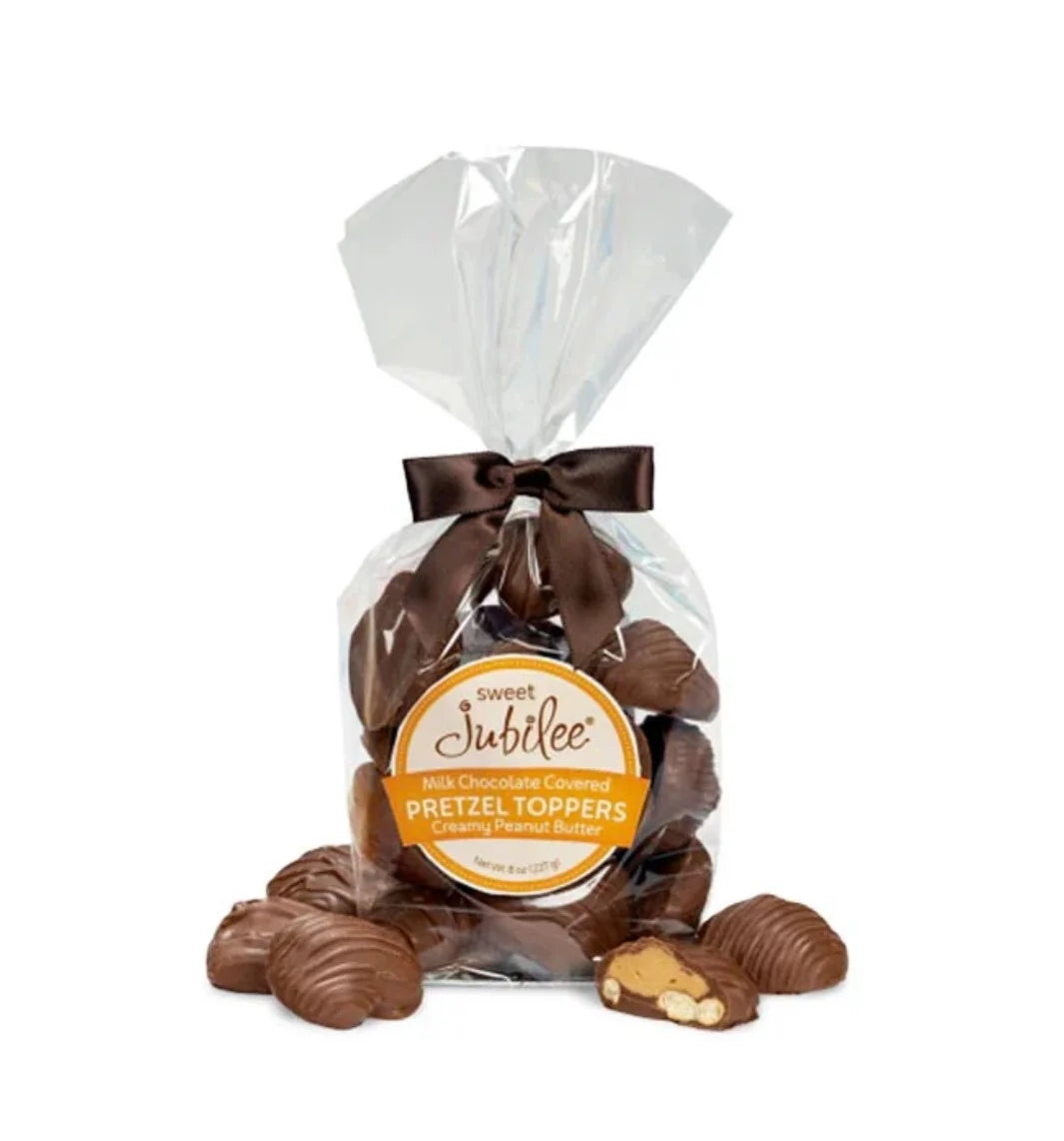 Sweet Jubilee Milk Chocolate Peanut Butter Cream Covered Mini Pretzel Twists 8oz