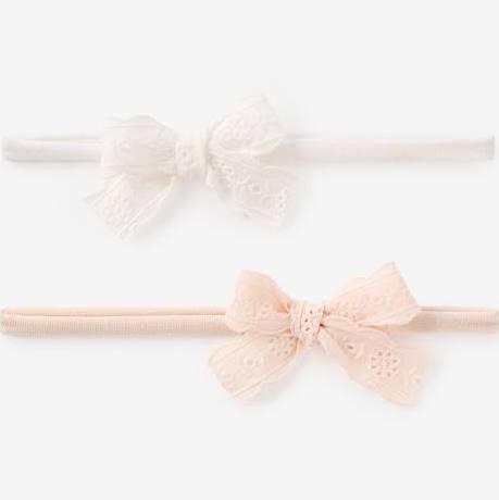 Eyelet Lace Bow Headband 2 Pack
