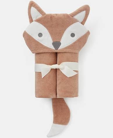 Fox Rust Hooded Baby Bath Wrap