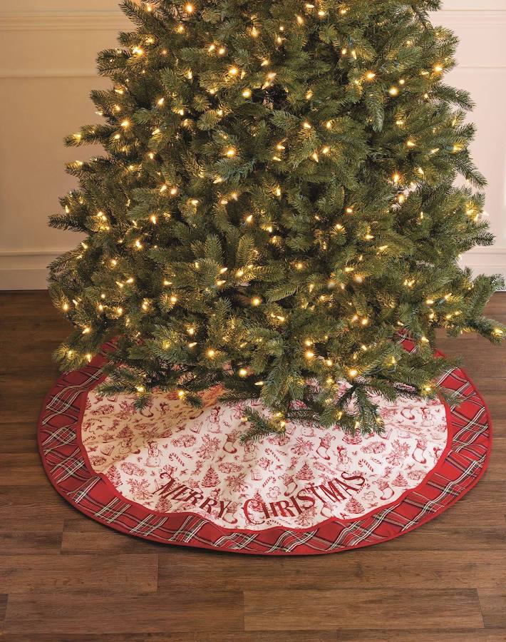 Mud Pie Red Toile Tree Skirt