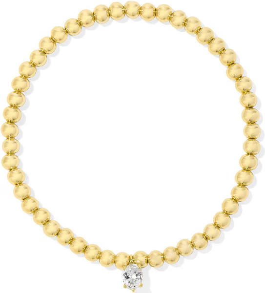 Cailin Gold Stretch Bracelet in White Crystal