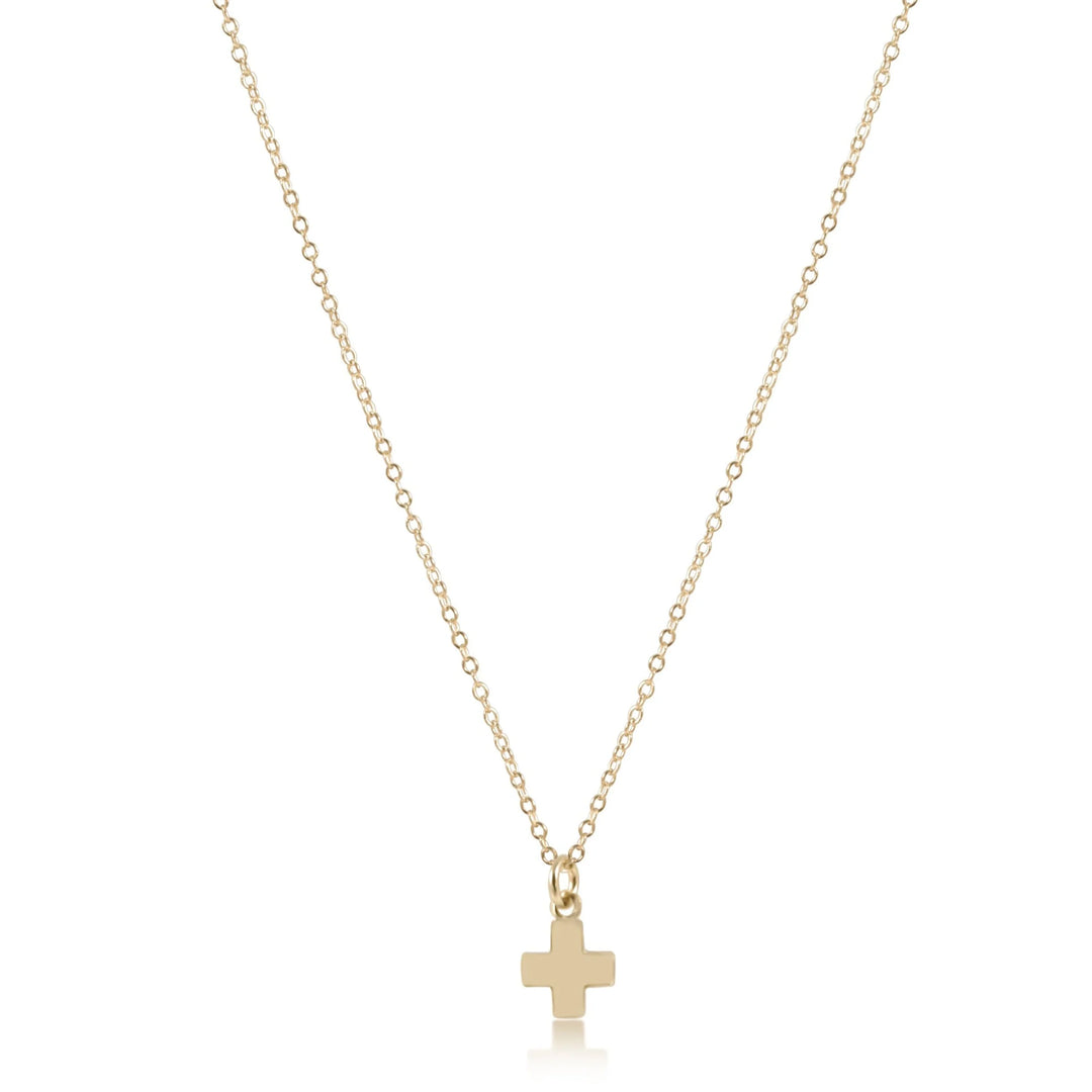 Signature Cross Small Gold Charm