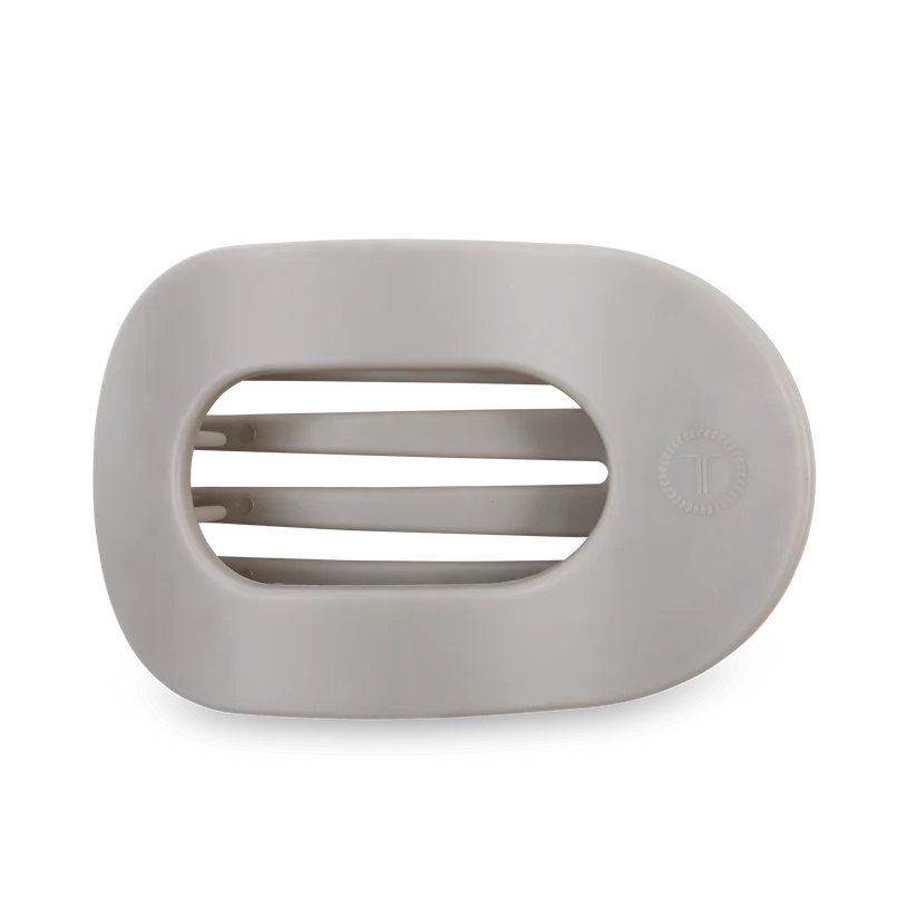 Silver Flames Large Flat Round Hair Clip