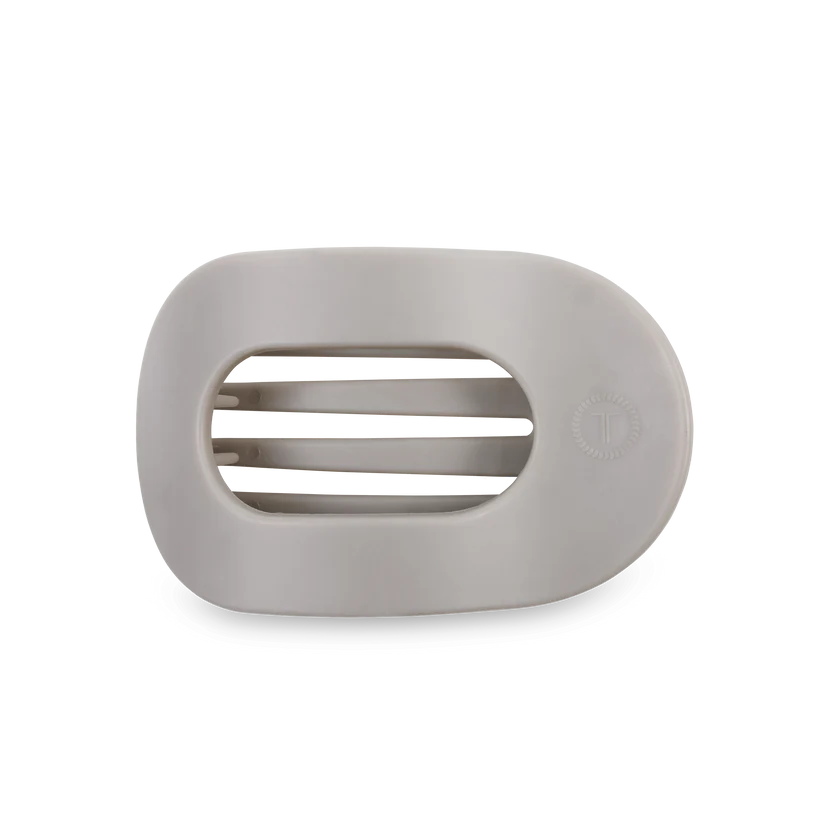 Silver Flames Medium Flat Round Hair Clip
