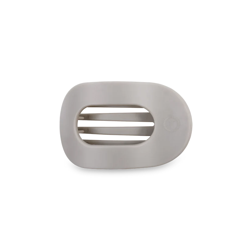 Silver Flames Small Flat Round Hair Clip