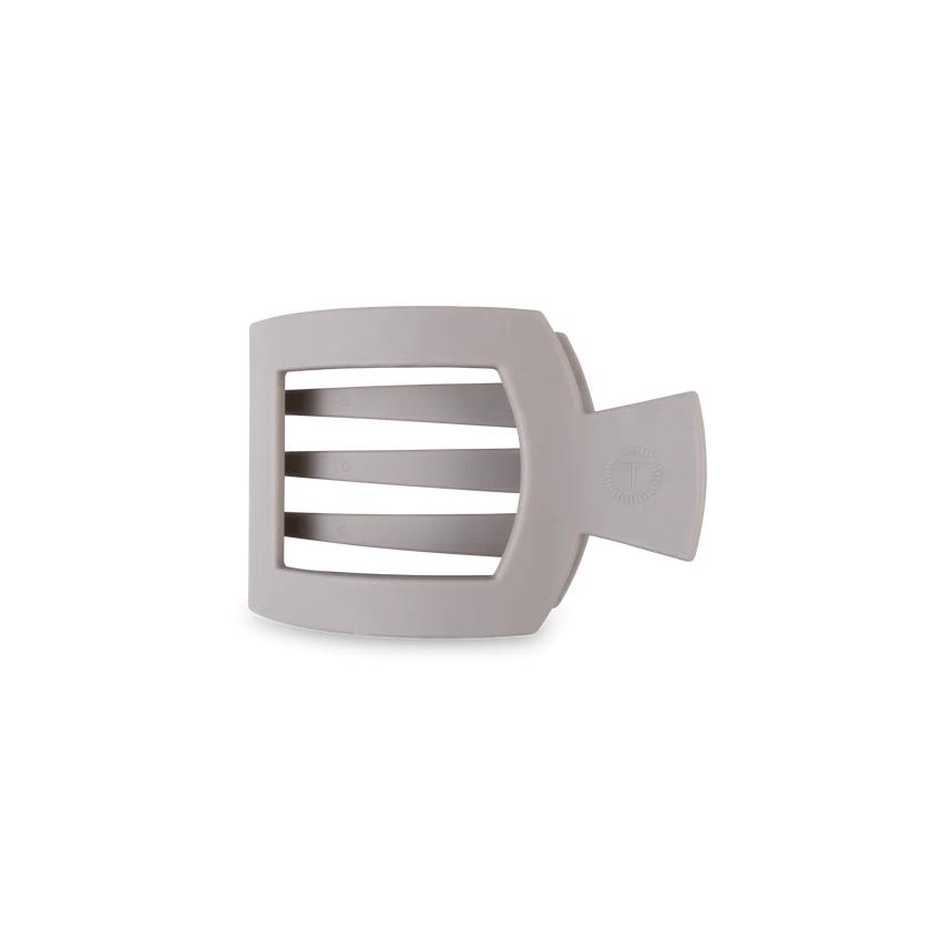 Silver Flames Small Flat Square Hair Clip