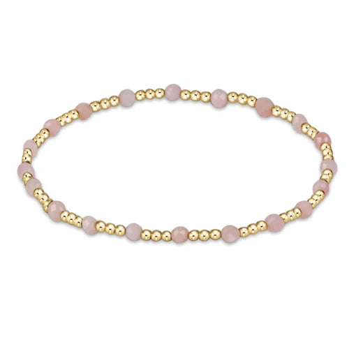 pearl sincerity pattern 3mm bead bracelet - pink opal