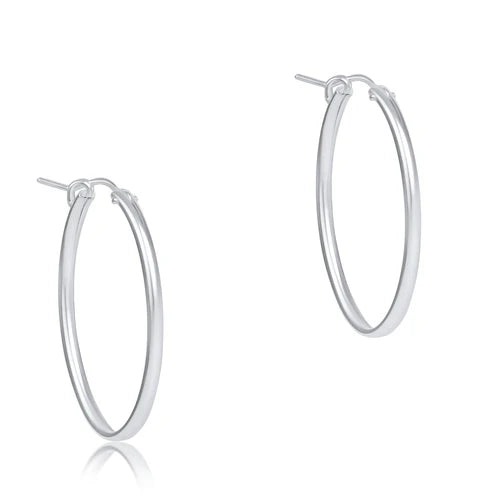 oval sterling 1" hoop- smooth