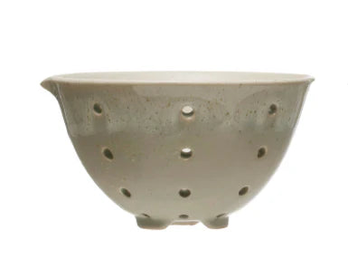 Stoneware Berry Bowl, Round, Glazed