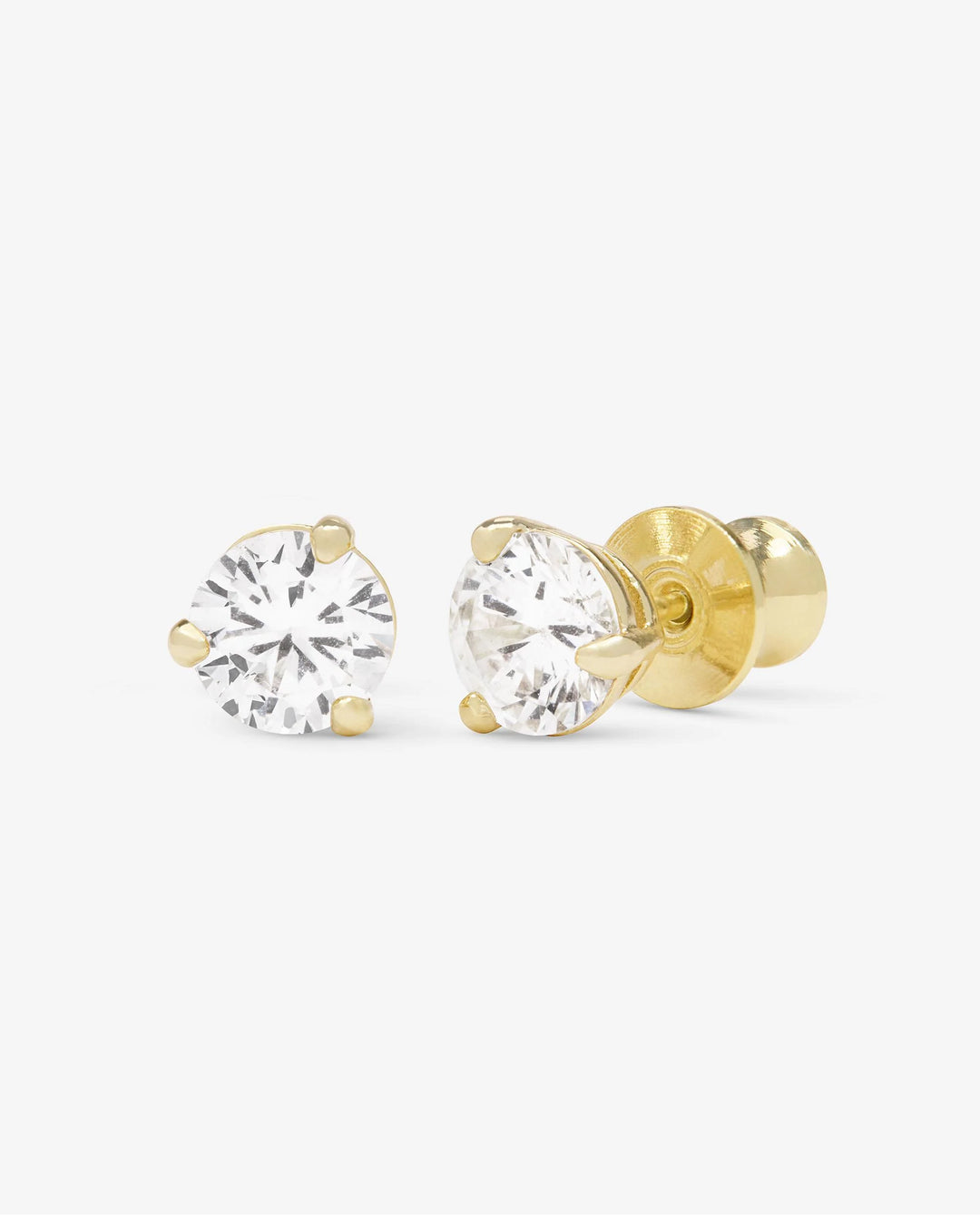 Not Your Basic 6mm Studs Gold|White Diamondettes