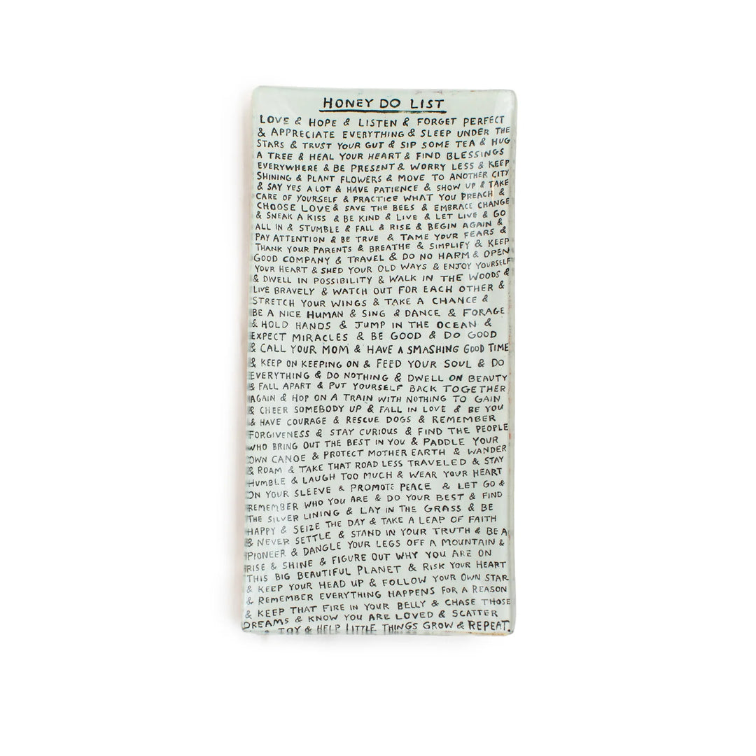 Honey Do List Small Rectangle Decoupage Plate 8.5" x 4" 8.5" x 4"