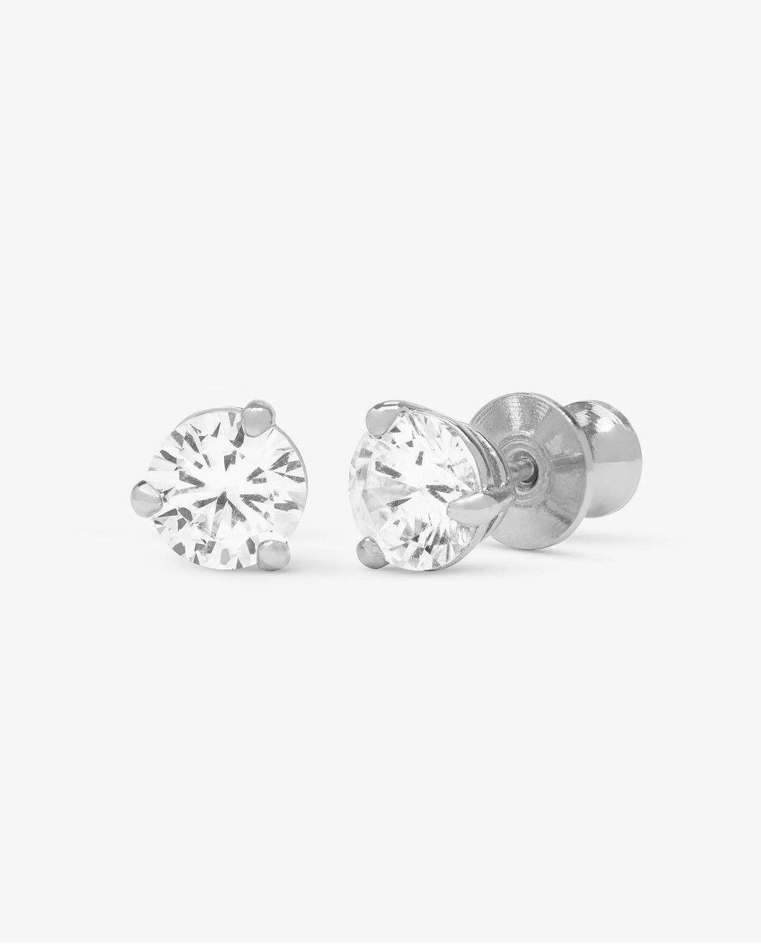 Not Your Basic 6mm Studs Silver|White Diamondettes