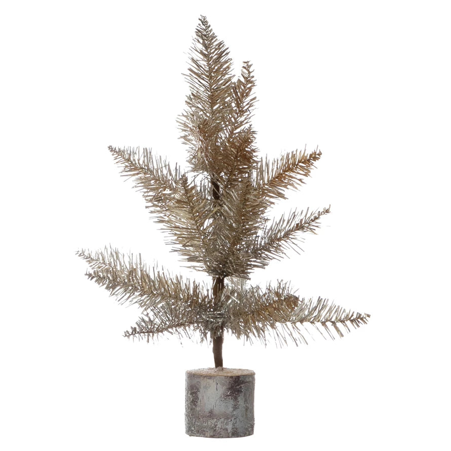 Tinsel Tree w/ Wood Base
