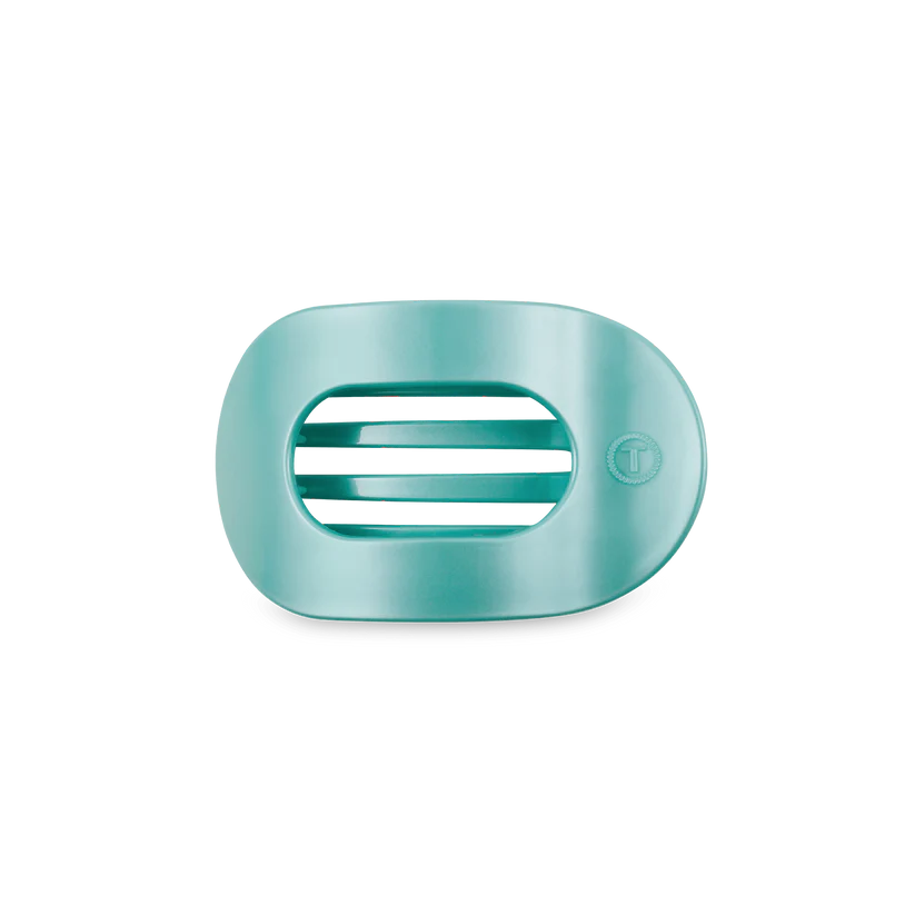 Totally Turquoise Small Flat Round Hair Clip