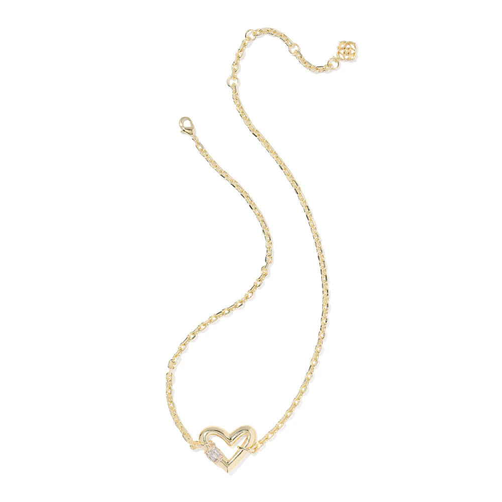 Kendra Scott Emery Heart Short Pendant Necklace in White CZ Regular price