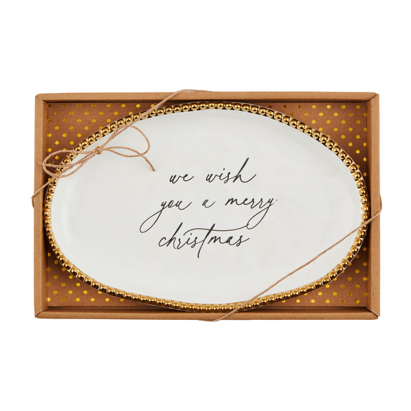 WISH YOU A MERRY CHRISTMAS BEAD SENTIMENT PLATE