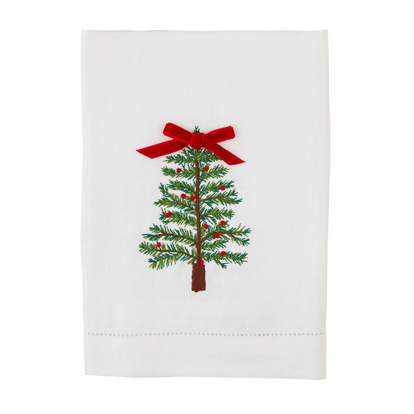 SINGLE TREE EMBROIDERED BOW TOWEL