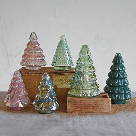 Mercury Glass Tree, 3 Styles, 4 Iridescent Colors