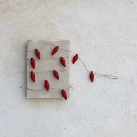 Red Wool Felt String Lights Garland