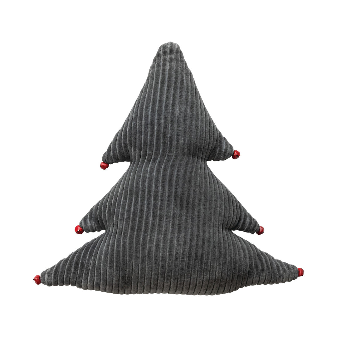 Cotton Corduroy Tree Shaped Pillow with Metal Jingle Bells