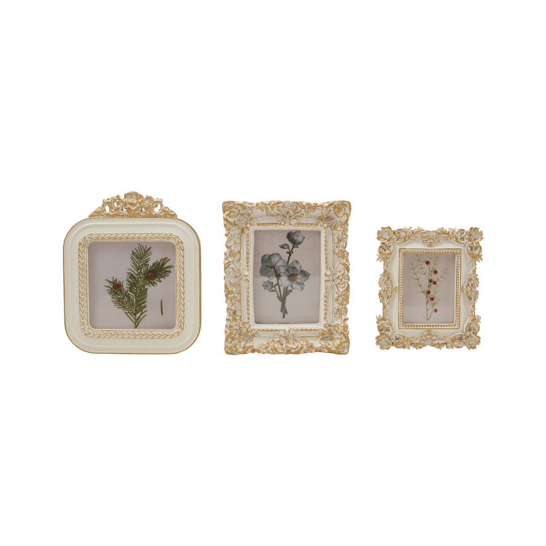 Resin Baroque Photo Frame, 3 Styles (Holds 3" x 3", 2-1/2" x 3-1/2" or 2" x 3" Photo)