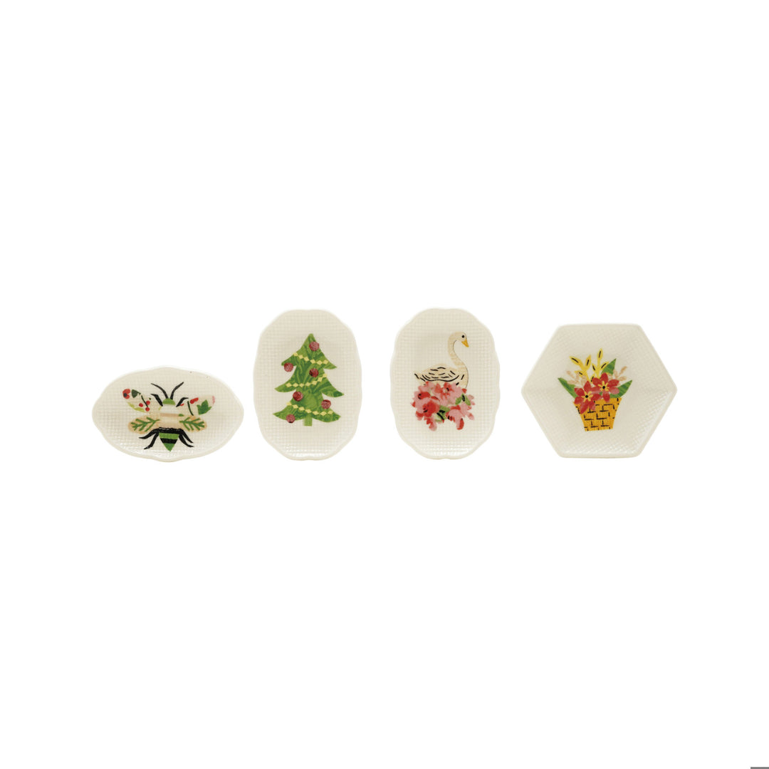 Stoneware Dish with Holiday Icon, 4 Styles