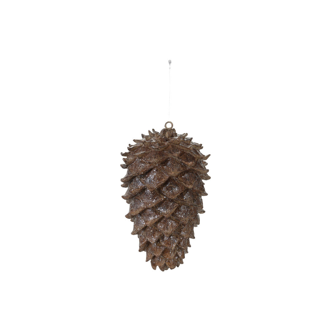 Resin Pinecone with Glitter, Brown